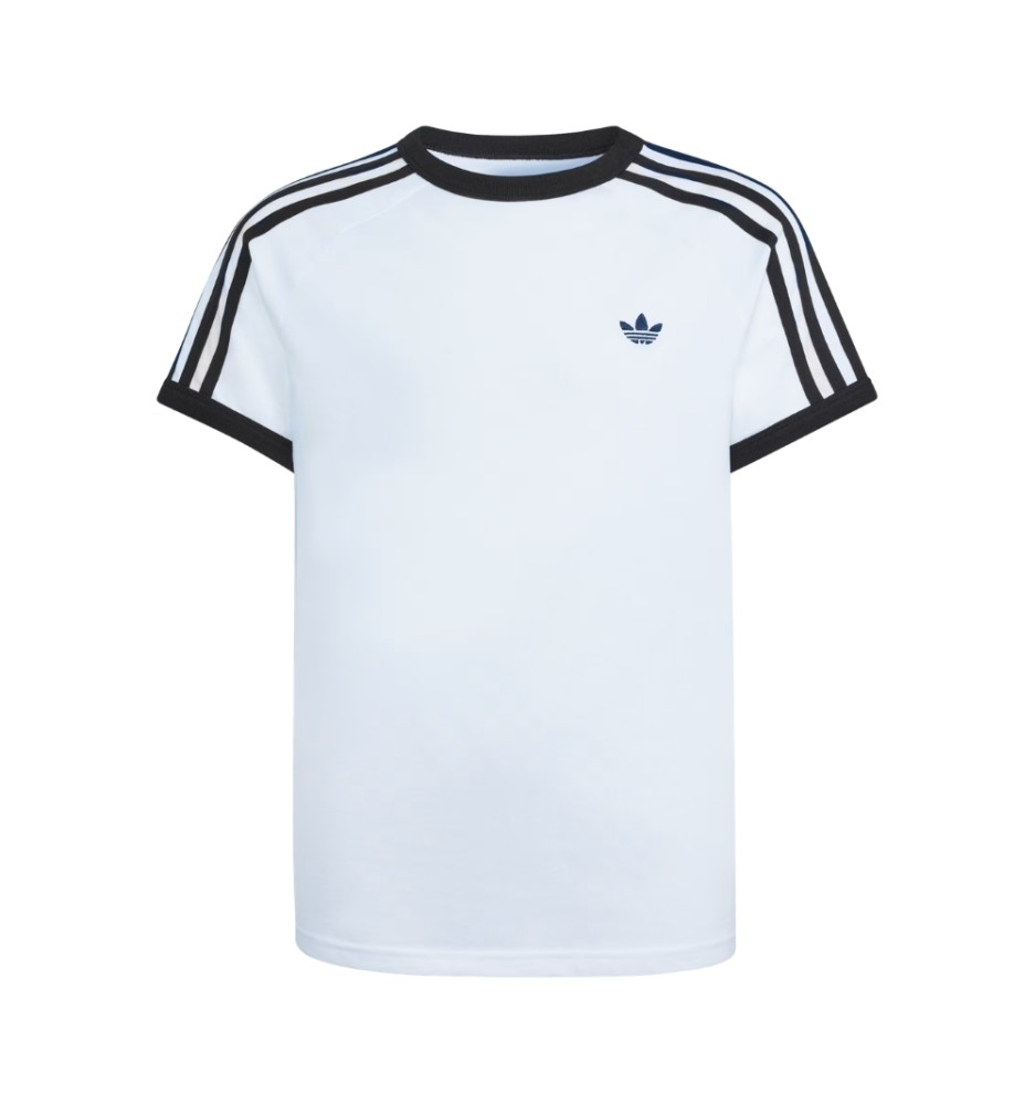 Adidas T-shirt 3 Stripe Kids Bianco Nero KE0920