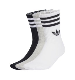 Adidas Calzini Crew 3 Paia Bianco Grigio Nero JV7403