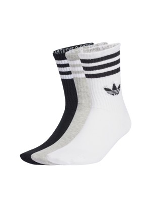 Adidas Calzini Crew 3 Paia Bianco Grigio Nero JV7403