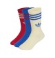Adidas Calzini Crew 3 Paia Kids Team Victory Red Bold Blue Warm Vanilla KT1995