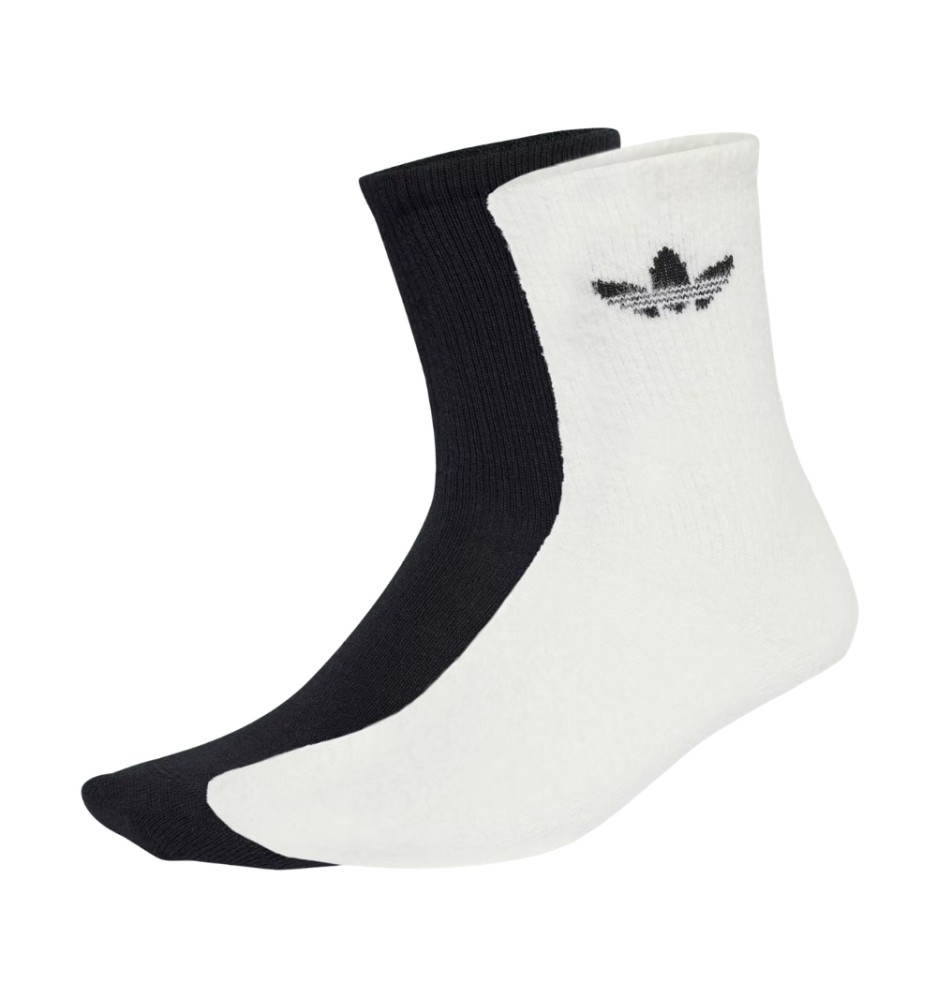 Adidas Calzini Fluffy Crew 2 Paia Off Bianco Nero JX5217