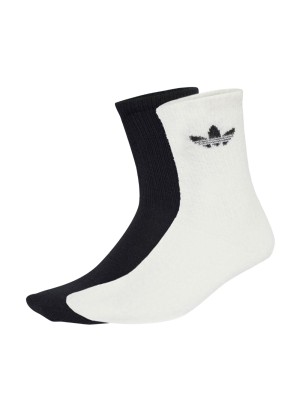 Adidas Calzini Fluffy Crew 2 Paia Off Bianco Nero JX5217