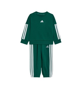 Adidas Tuta 3 Stripes French Terry 240 I Collegiate Green Bianco KT2486