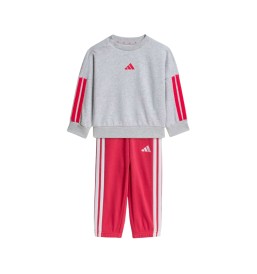 Adidas Tuta 3 Stripes French Terry 240 I Power Pink Grigio KQ8672
