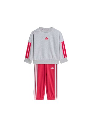 Adidas Tuta 3 Stripes French Terry 240 I Power Pink Grigio KQ8672