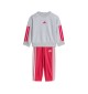 Adidas Tuta 3 Stripes French Terry 240 I Power Pink Grigio KQ8672