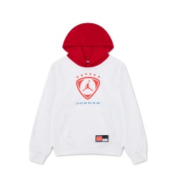 Jordan Felpa Fleece Boys Bianco University Rosso 95G057-U10