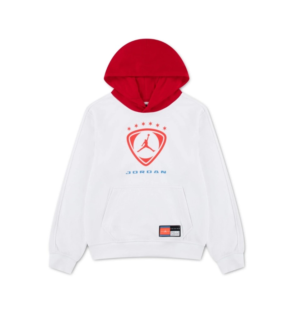 Jordan Felpa Fleece Boys Bianco University Rosso 95G057-U10