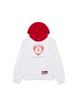 Jordan Felpa Fleece Boys Bianco University Rosso 95G057-U10