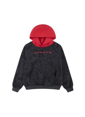 Jordan Felpa Brk Lsr Dk Kids Smoke Grey Nero Rosso 95G185-G9Q