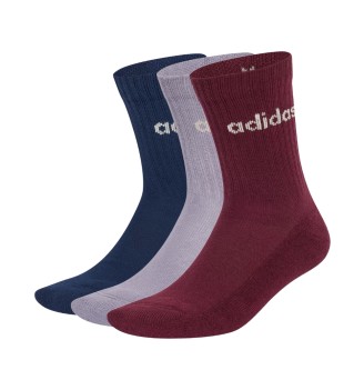 Adidas Calzini Lin Crew 3 Paia Maroon Slate Night Indigo | Adidas | 
